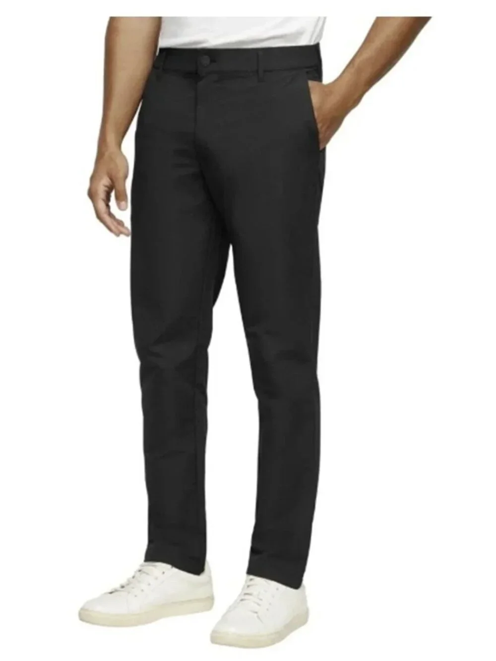 Banana Republic Men's Flat Front Pant Slim Fit Stretch Fabric Black 34X30 New